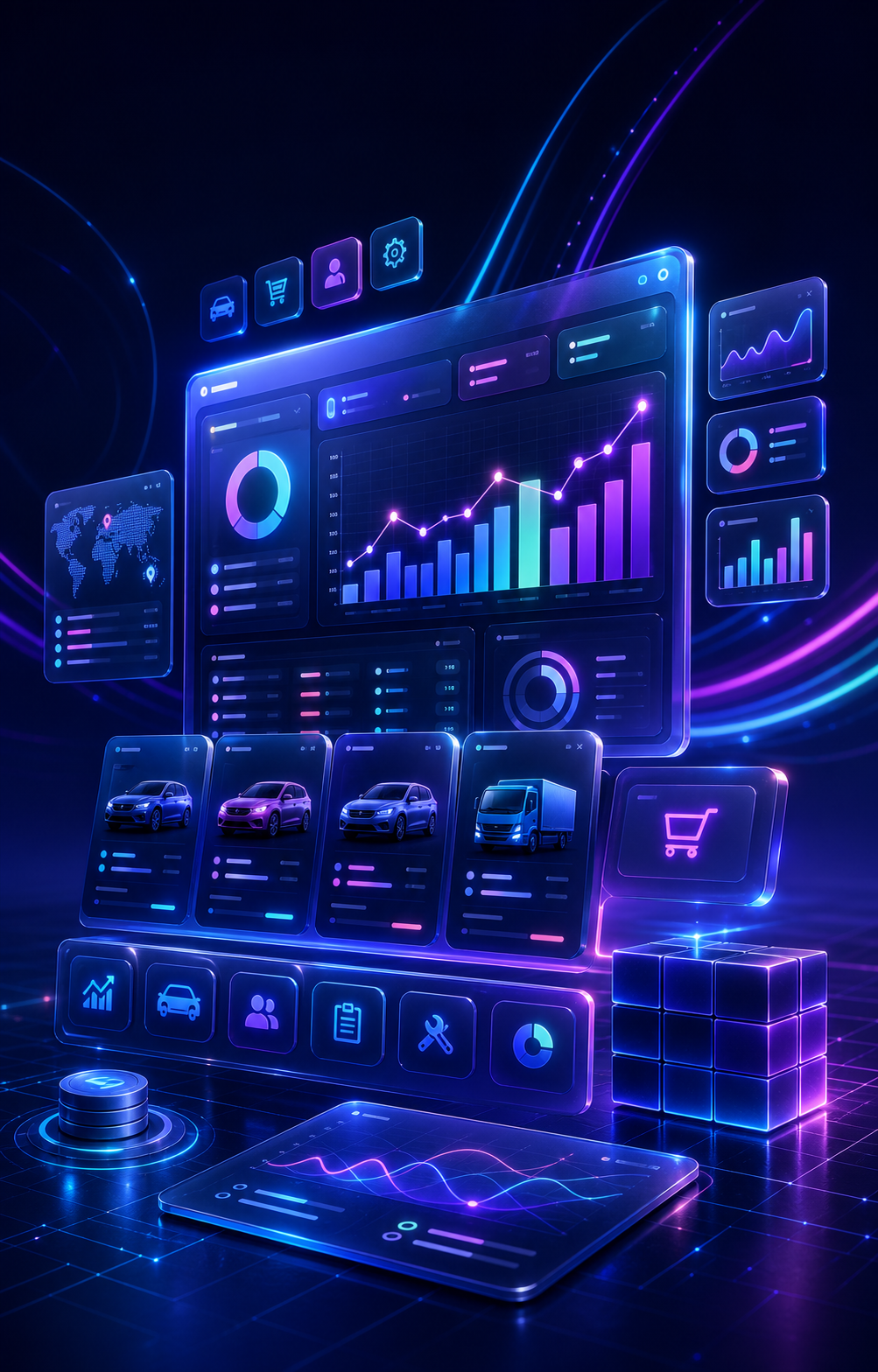3D Multi-DMS dealership analytics dashboard